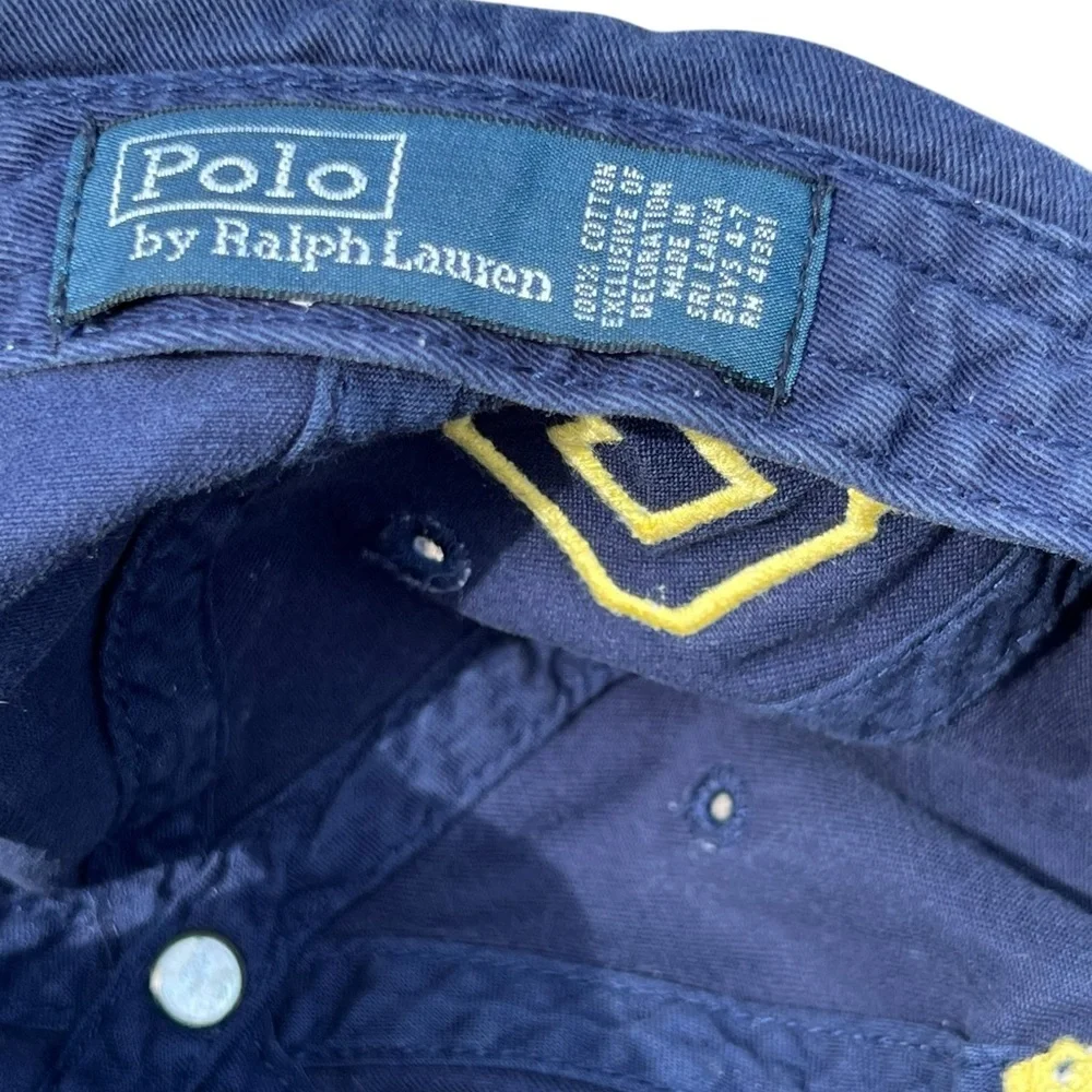 Ralph Lauren Boy Big Pony Chino Sports Cotton Cap Size 4-7 YACHT BLUE /YELLOW